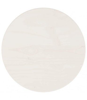 vidaXL Table Top Round White Ø30x3 cm Solid Wood Pine — Size: 30 x 3 cm