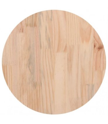 vidaXL Table Top Round White Ø30x3 cm Solid Wood Pine — Size: 30 x 3 cm