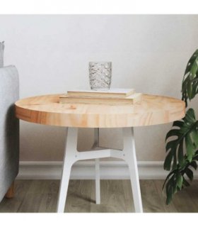 vidaXL Table Top Round Ø50x3 cm Solid Wood Pine — Colour: natural, Size: 50 x 3 cm