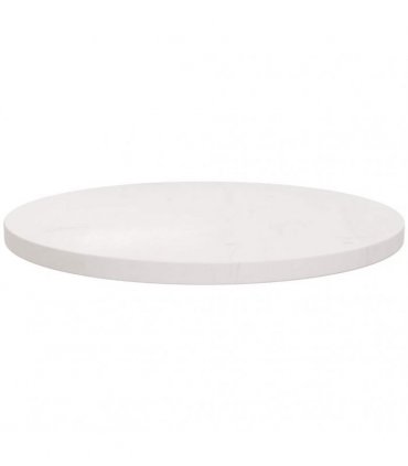 vidaXL Table Top Round White Ø50x3 cm Solid Wood Pine — Size: 50 x 3 cm