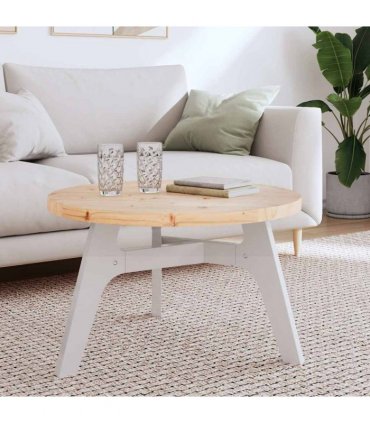 vidaXL Table Top Round Ø70x3 cm Solid Wood Pine — Colour: natural, Size: 70 x 3 cm