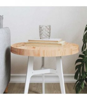 vidaXL Table Top Round Ø40x3 cm Solid Wood Pine — Colour: natural, Size: 40 x 3 cm