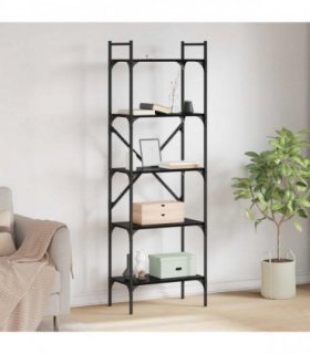 vidaXL Bookcase Black Oak 56 x 32 x 174 cm Engineered Wood