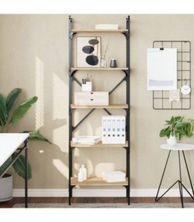 vidaXL Bookcase 5-Tier Sonoma Oak 56x31.5x174 cm Engineered Wood