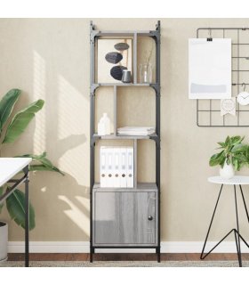 vidaXL Bookcase with Door Grey Sonoma 44.5x30x154.5 cm Engineered Wood