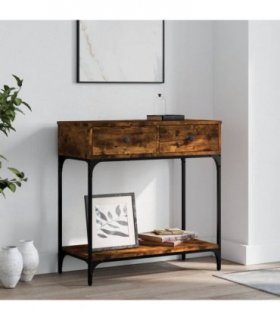 vidaXL Console Table Smoked Oak 75x34.5x75 cm Engineered Wood