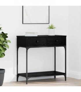 vidaXL Console Table Black oak 75 x 34.5 x 75 cm Engineered wood — V0672041519