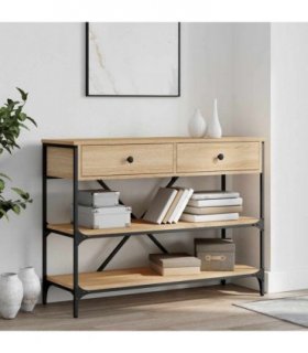 vidaXL Console Table with Drawers and Shelves Sonoma Oak Engineered Wood