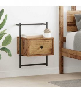 vidaXL Bedside Cabinet Old Wood 35 x 30 x 51 cm Engineered Wood