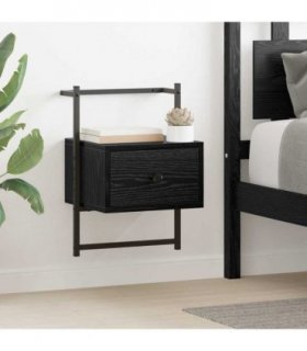 vidaXL Bedside Cabinet Black Oak 35 x 30 x 51 cm Engineered Wood