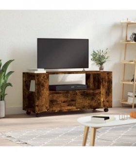 vidaXL TV Cabinet Smoked Oak 102x34.5x43 cm Engineered Wood