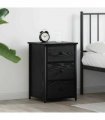 vidaXL Bedside Cabinet Black Oak 40 x 36 x 60 cm Solid Reclaim Wood