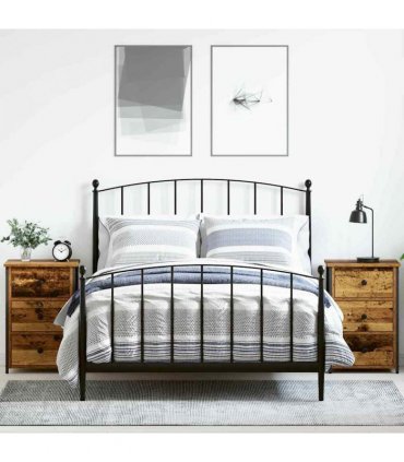 vidaXL Bedside Cabinet 2 pcs Brown 40 x 36 x 60 cm Solid Reclaim Wood — Colour: Old wood