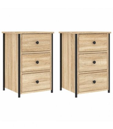vidaXL Bedside Cabinets 2 pcs Sonoma Oak 40x36x60 cm Engineered Wood