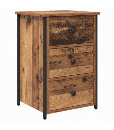 vidaXL Bedside Cabinet Brown 40 x 36 x 60 cm Solid Reclaim Wood — Colour: Old wood