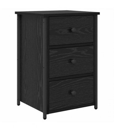 vidaXL Bedside Cabinet with Drawer 2 pcs Black Oak 40 x 36 x 60 cm