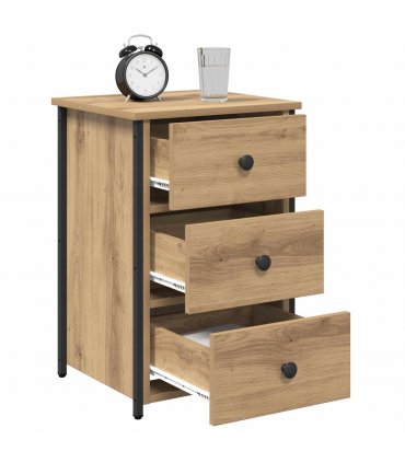 vidaXL Bedside Cabinet 2 pcs Brown 40 x 36 x 60 cm Solid Reclaim Wood — Colour: Artisan oak