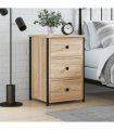 vidaXL Bedside Cabinet Sonoma Oak 40x36x60 cm Engineered Wood