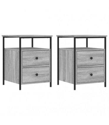 vidaXL Bedside Cabinets 2 pcs Grey Sonoma 44x45x60 cm Engineered Wood