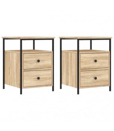 vidaXL Bedside Cabinets 2 pcs Sonoma Oak 44x45x60 cm Engineered Wood