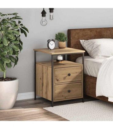 vidaXL Bedside Cabinet Artisan Oak 44x45x60 cm Engineered Wood