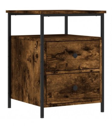 vidaXL Bedside Cabinet Smoked Oak 44x45x60 cm Engineered Wood