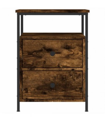 vidaXL Bedside Cabinet Smoked Oak 44x45x60 cm Engineered Wood