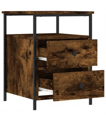 vidaXL Bedside Cabinet Smoked Oak 44x45x60 cm Engineered Wood