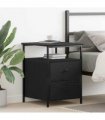 vidaXL Bedside Cabinet Black Oak 34 x 35.5 x 50 cm Engineered Wood