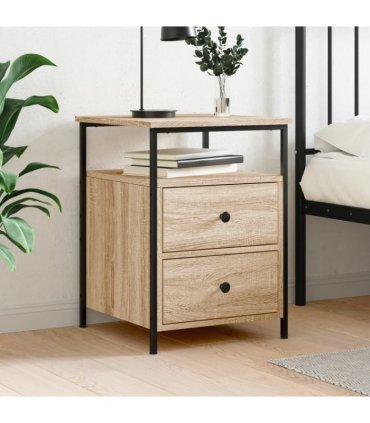 vidaXL Bedside Cabinet Sonoma Oak 44x45x60 cm Engineered Wood