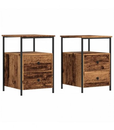 vidaXL Bedside Cabinets 2 pcs Old Wood 34x35.5x50 cm Engineered Wood
