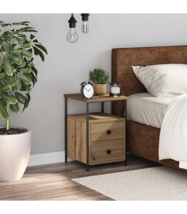 vidaXL Bedside Cabinet Artisan Oak 34x35.5x50 cm Engineered Wood