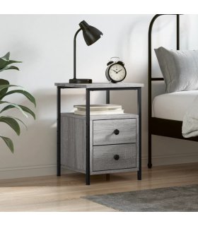 vidaXL Bedside Cabinet Grey Sonoma 34x35.5x50 cm Engineered Wood