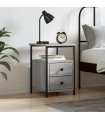 vidaXL Bedside Cabinet Grey Sonoma 34x35.5x50 cm Engineered Wood
