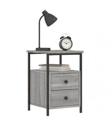 vidaXL Bedside Cabinet Grey Sonoma 34x35.5x50 cm Engineered Wood