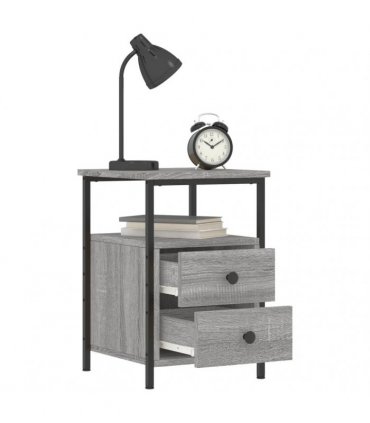vidaXL Bedside Cabinet Grey Sonoma 34x35.5x50 cm Engineered Wood