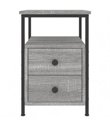vidaXL Bedside Cabinet Grey Sonoma 34x35.5x50 cm Engineered Wood