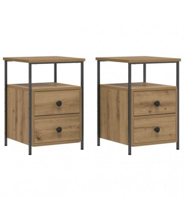 vidaXL Bedside Cabinets 2 pcs Artisan Oak 34x35.5x50 cm Engineered Wood