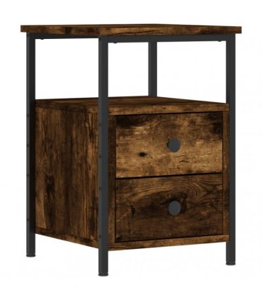 vidaXL Bedside Cabinet Smoked Oak 34x35.5x50 cm Engineered Wood