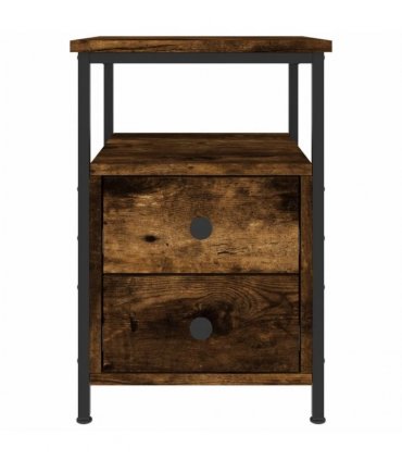 vidaXL Bedside Cabinet Smoked Oak 34x35.5x50 cm Engineered Wood