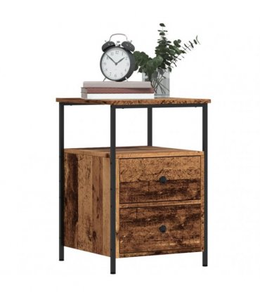 vidaXL Bedside Cabinet Old Wood 34x35.5x50 cm Engineered Wood
