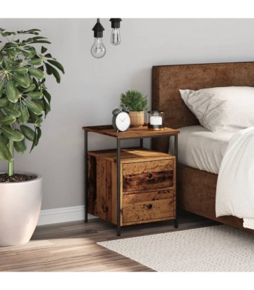 vidaXL Bedside Cabinet Old Wood 34x35.5x50 cm Engineered Wood