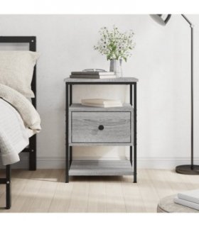 vidaXL Bedside Cabinet Grey Sonoma 40x42x56 cm Engineered Wood