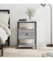 vidaXL Bedside Cabinet Grey Sonoma 40x42x56 cm Engineered Wood