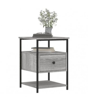 vidaXL Bedside Cabinet Grey Sonoma 40x42x56 cm Engineered Wood