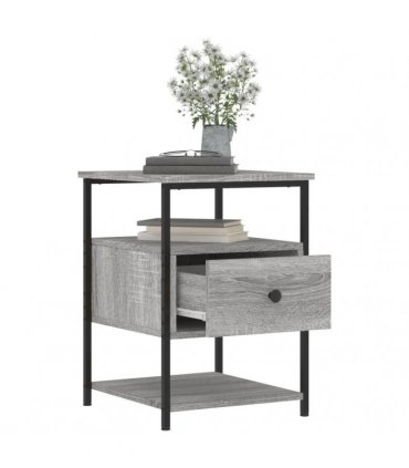 vidaXL Bedside Cabinet Grey Sonoma 40x42x56 cm Engineered Wood
