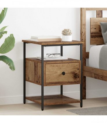 vidaXL Bedside Cabinet 2 pcs Old Wood 40 x 42 x 56 cm Engineered Wood
