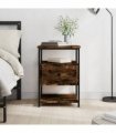 vidaXL Bedside Cabinet Smoked Oak 40x42x56 cm Engineered Wood