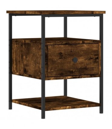 vidaXL Bedside Cabinet Smoked Oak 40x42x56 cm Engineered Wood
