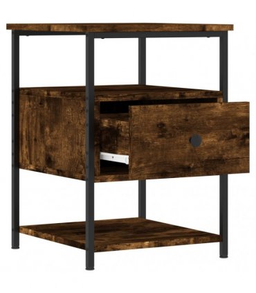 vidaXL Bedside Cabinet Smoked Oak 40x42x56 cm Engineered Wood